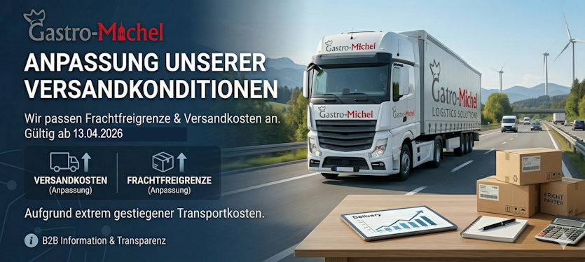 Anpassung unserer Versandkonditionen ab dem 13.04.2026 - Neue Versandkonditionen