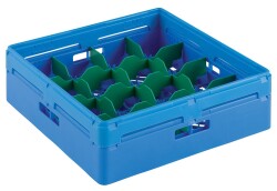 Gläserkorb Kunststoff blau für 16 Gläser,...