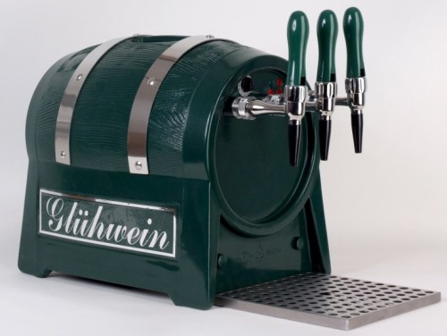 Glühwein-Durchlauferhitzer Fass schwarz 3 kW - 3-leitig Luftkompressor