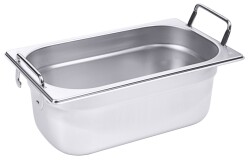 Contacto Edelstahl GN-Behälter mit Griffen GN 1/4...
