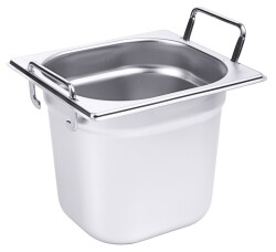 Contacto Edelstahl GN-Behälter mit Griffen GN 1/6...