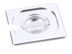 GN-Deckel mit Löffelausschnitt - Edelstahl - GN 1/6