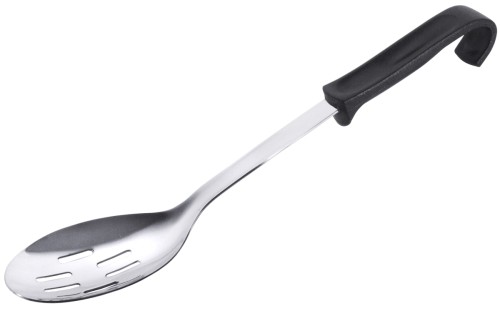 Servierlöffel - längs perforiert - Serie "Buffet Noir" 31 cm