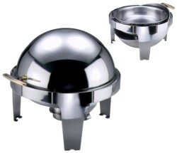 Roll Top Chafing Dish rund gold