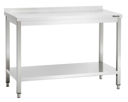 Edelstahl Arbeitstisch mit Aufkantung Breite 1200 x Tiefe...
