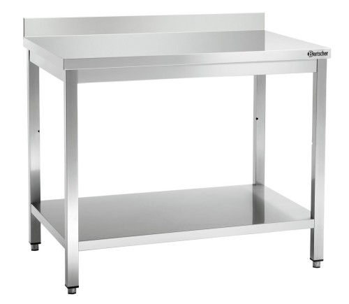 Edelstahl Arbeitstisch mit Aufkantung in der Breite 1200 x Tiefe 700 mm