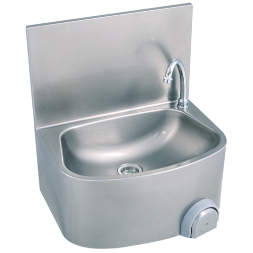 Edelstahl Handwaschbecken | Kniebedienung | Mit Mischbatterie | Ohne