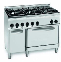 Gasherd 37 kW 6 Brenner mit Gas Backofen