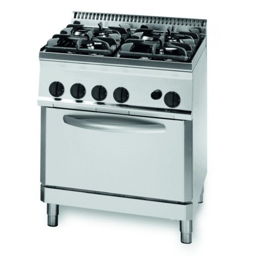 Gasherd mit 4 Brennern 19,5 kW mit Elektro Backofen