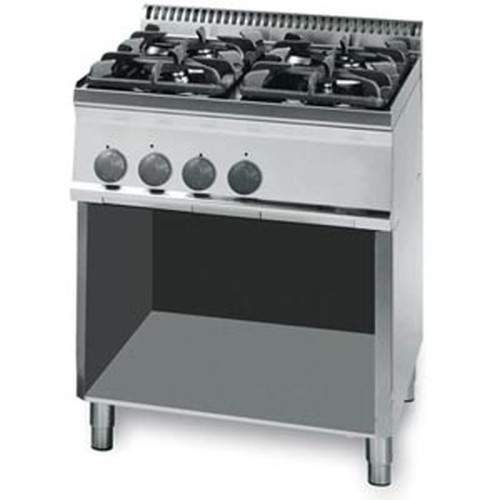 Gasherd mit 4 Brennern 19,5 kW offener Unterbau