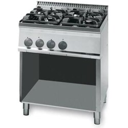Gasherd mit 4 Brennern 19,5 kW offener Unterbau
