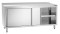 Arbeitsschrank mit Aufkantung und Schiebetüren Breite 1800 mm