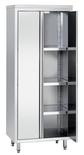 Edelstahl Hochschrank mit Flügeltüren B 800 x T 600 mm