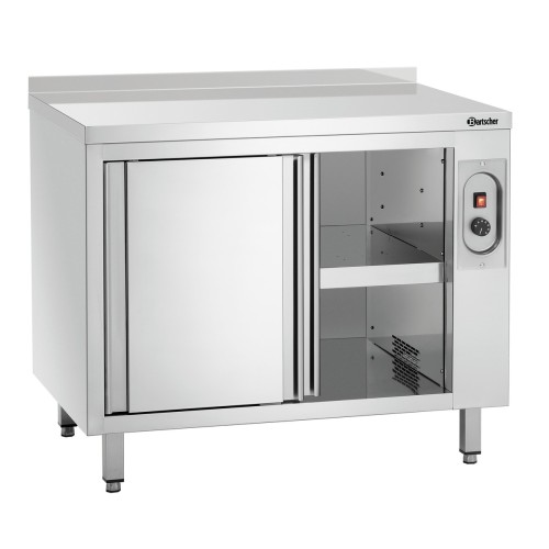Wärmeschrank mit Schiebetüren und Aufkantung B1000 x T700 mm