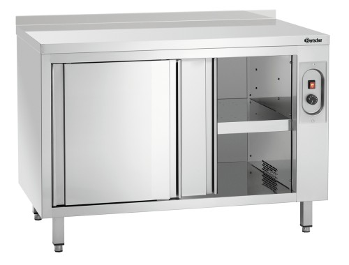 Wärmeschrank mit Schiebetüren und Aufkantung B1200 x T700 mm