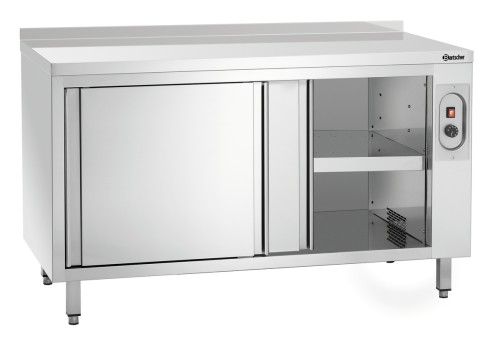 Wärmeschrank mit Schiebetüren und Aufkantung B1400 x T700 mm