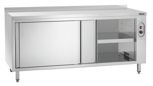 Wärmeschrank mit Schiebetüren und Aufkantung B1800 x T700 mm