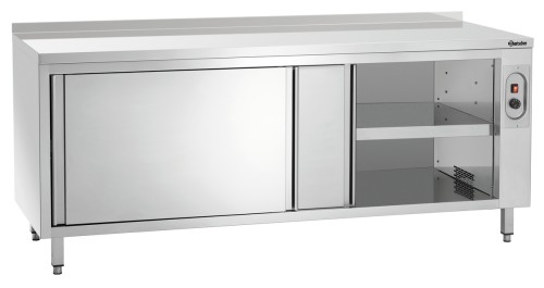 Wärmeschrank mit Schiebetüren und Aufkantung B2000 x T700 mm