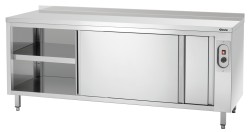 Wärmeschrank mit Schiebetüren und Aufkantung B2000 x T700 mm