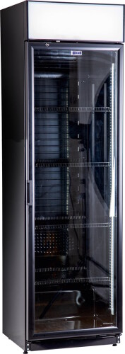 Flaschenkühlschrank mit Glastür FLK 365 schwarz