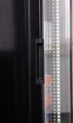 Flaschenkühlschrank mit Glastür FLK 365 schwarz