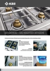 Gasherd mit 6 Brennern offener Unterbau
