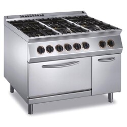 Gasherd 6 Brenner mit Elektro Ofen