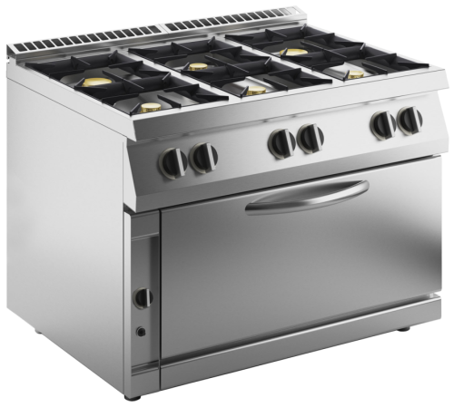 Gasherd 6 Brenner mit Jumbo Gas-Ofen