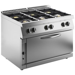 Gasherd 6 Brenner mit Jumbo Gas-Ofen