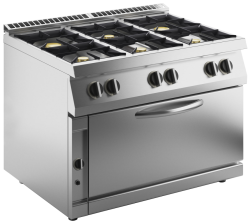 Gasherd 6 Brenner mit Jumbo Gas-Ofen