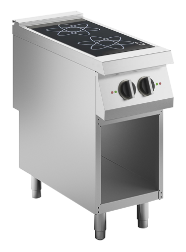 Kochfläche Induktion 2 Platten 2x5 kW, offener Unterbau