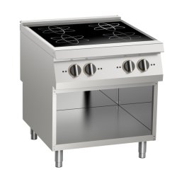 Kochfläche Induktion 4 Platten 4x5 kW, offener Unterbau
