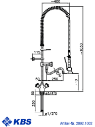 Knebel-Geschirrwaschbrause 1/2 Zoll Wasseranschluß