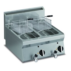Elektro Fritteuse 2 x 10 lt. Tischgerät Tiefe 650 mm