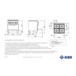 Gasherd 4 Brenner mit Gas-Ofen