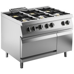 Gasherd 6 Brenner mit Gas-Ofen