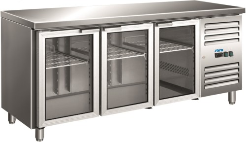 Kühltisch Glastüren und Umluftkühlung Modell GN 3100 TNG