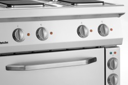 Elektroherd 4 eckige Platten mit Elektrobackofen 1/1 GN