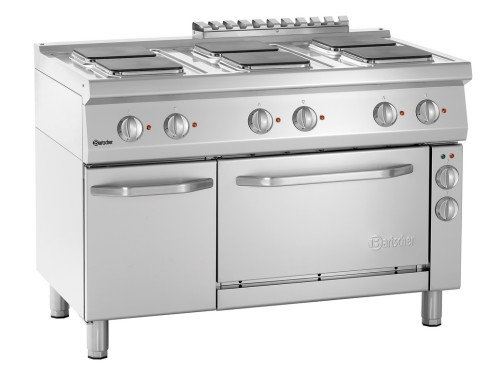 Elektroherd 6 eckige Platten mit Elektrobackofen 1/1 GN