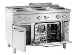Elektroherd 6 eckige Platten mit Elektrobackofen 1/1 GN