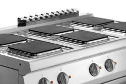 Elektroherd 6 eckige Platten mit Elektrobackofen 1/1 GN