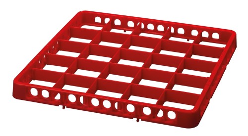 Spülkorbteiler 25 Fächer - 500 x 500 x 45 - rot