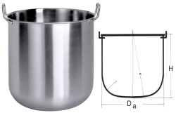 Edelstahl Schlagmaschinenkessel 16 Liter