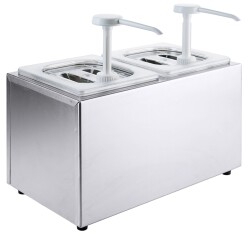 Edelstahl Saucendispenser mit Pumpe - 2 Behälter