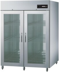 Edelstahl Kühlschrank 2-türig Glastür NOVA...