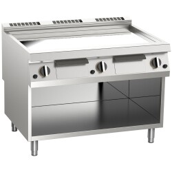 Gas-Grillplatte glatt verchromt 21 kW mit 3 Heizzonen...