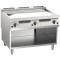 Gas-Grillplatte glatt verchromt 21 kW mit 3 Heizzonen offener Unterbau
