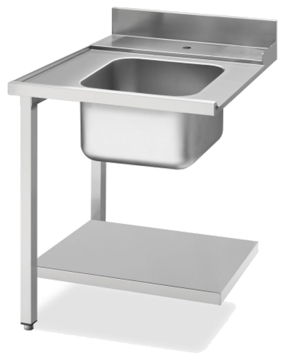 Zulauftisch Becken rechts Breite 700 mm Grundboden und Aufkantung
