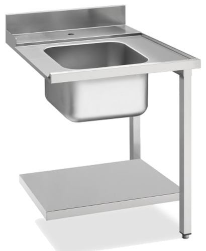 Zulauftisch Becken links Breite 700 mm Grundboden und Aufkantung