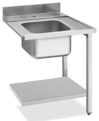 Zulauftisch Becken links Breite 700 mm Grundboden und...